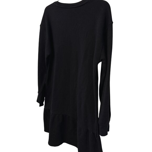Nine West Black Long Sleeve Sweatshirt Dress with Ruffle - Size Large - Picture 10 of 10